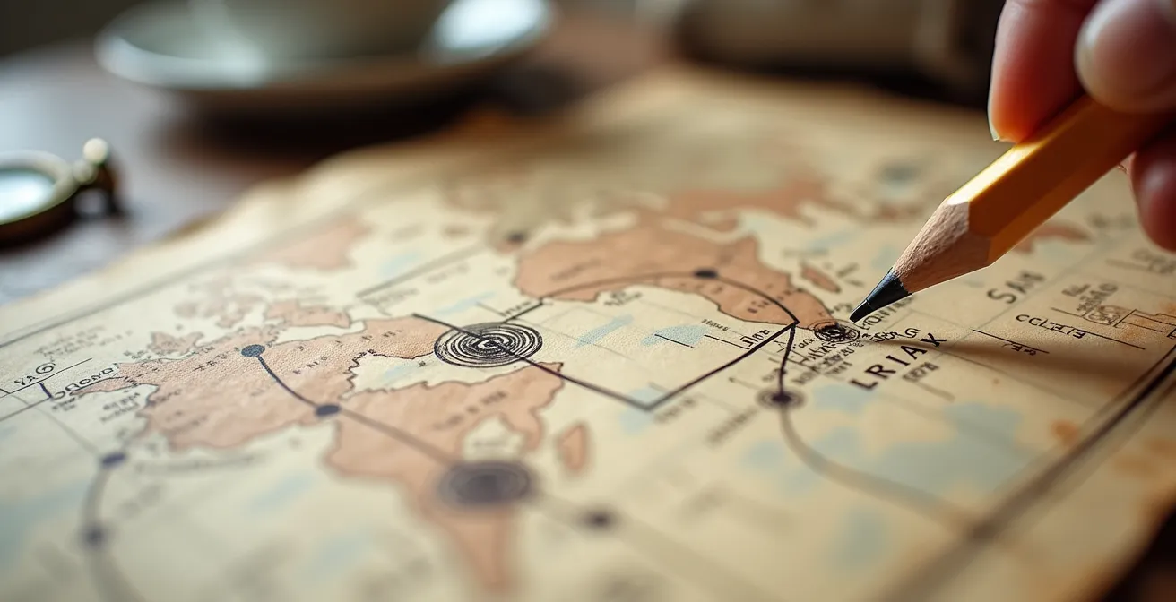 Visuelle Darstellung eines optimalen Tagesablaufs mit Major- und Minor-Stopps