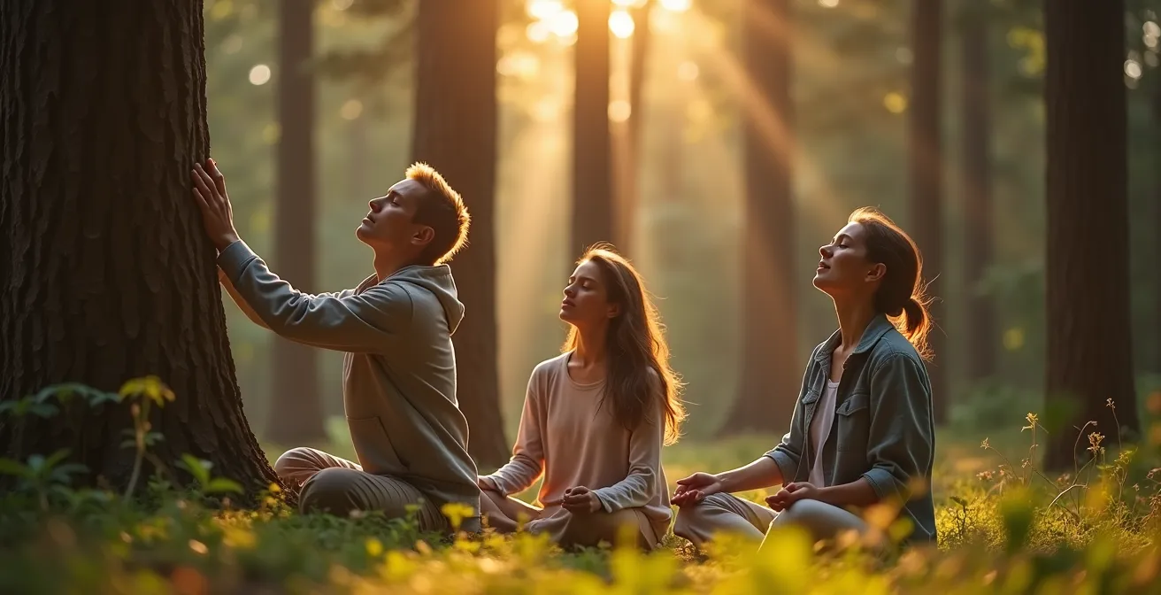 Strukturierte 90-minütige Waldbaden-Sitzung mit drei Phasen im Schwarzwald